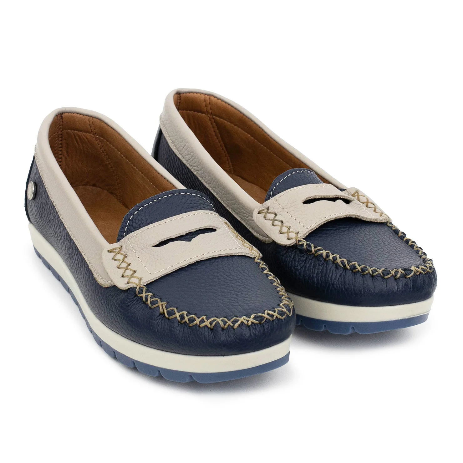 MOCASIN PAMPA AZUL Y BEIGE - Image 3