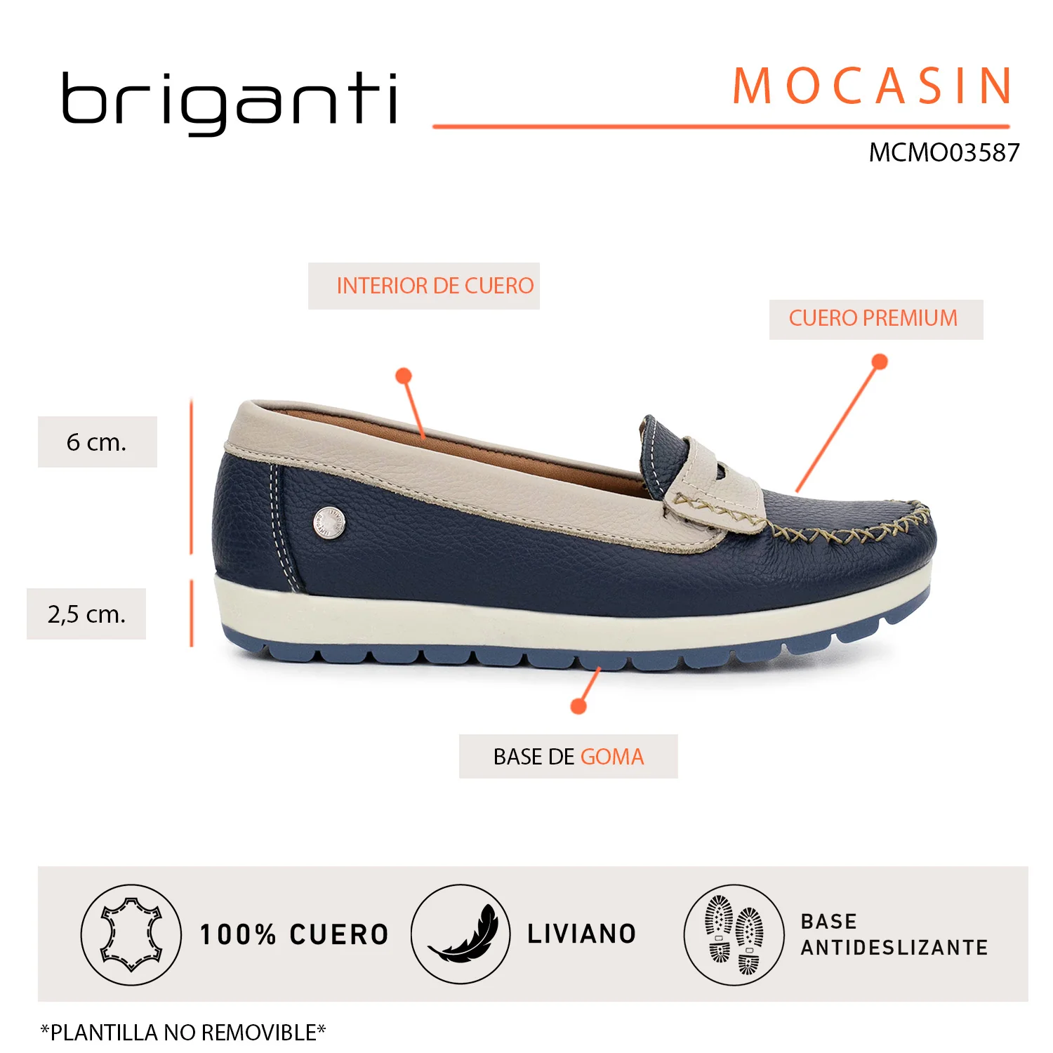 MOCASIN PAMPA AZUL Y BEIGE - Image 7