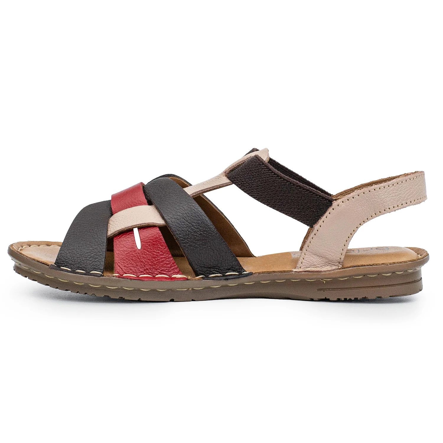 SANDALIA RINA MARRON Y BORDO - Image 2