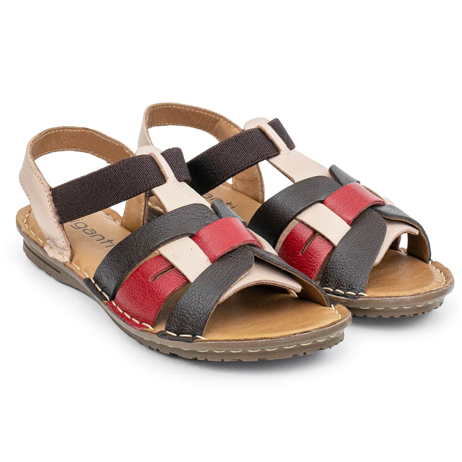 SANDALIA RINA MARRON Y BORDO - Image 3