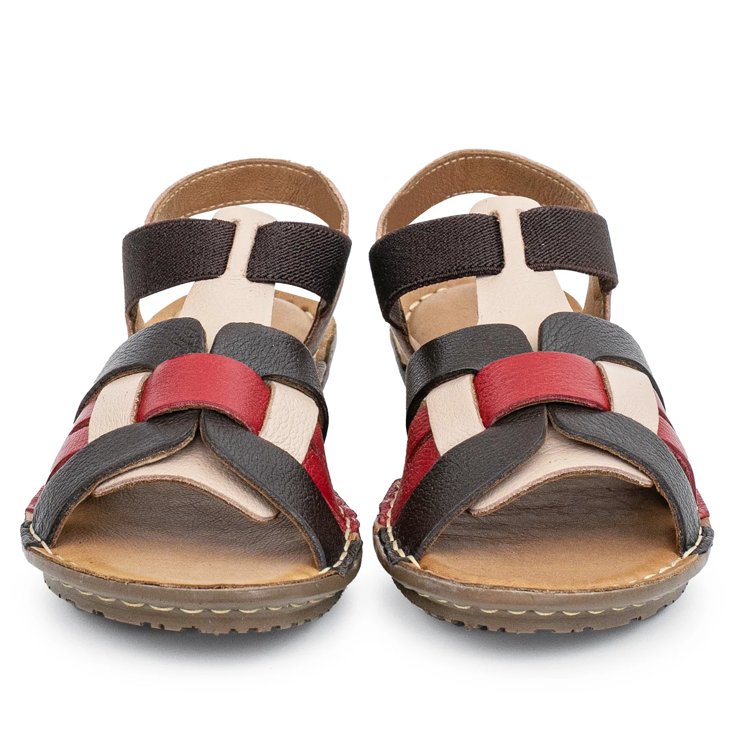 SANDALIA RINA MARRON Y BORDO - Image 4