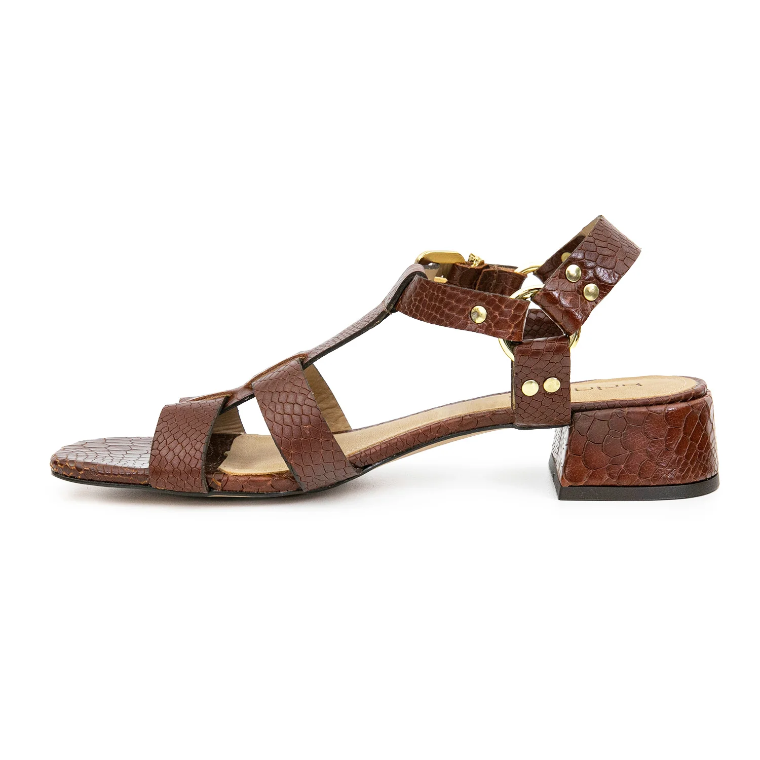 SANDALIA LUMIER MARRON CROCO - Image 2