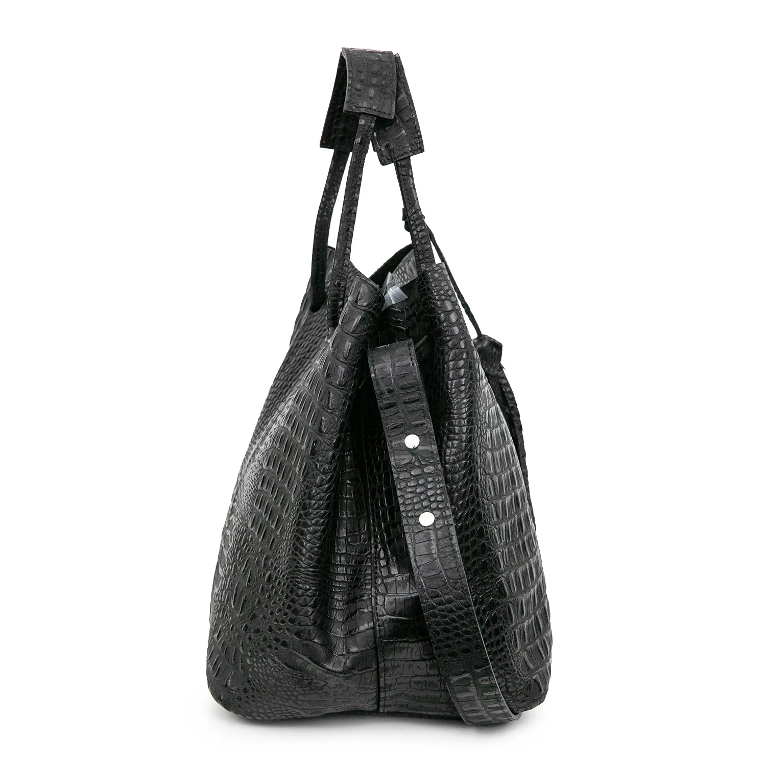 CARTERA LINERA NEGRA CROCO - Image 5